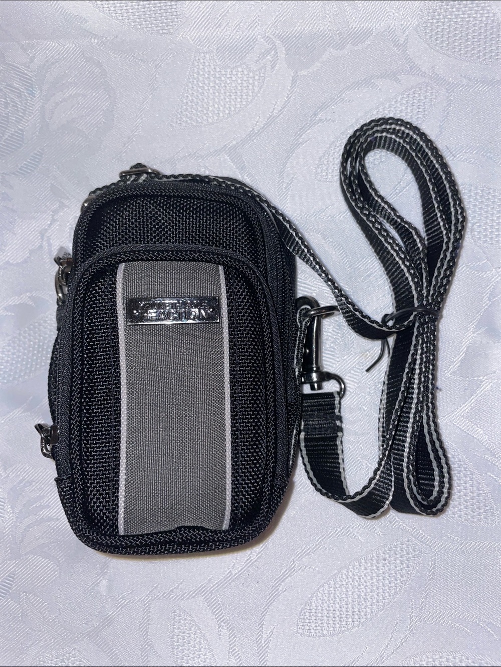 Kenneth Cole Black and Gray Compact Crossbody Belt Bag